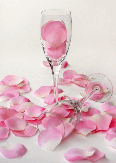 Coupe et petales pour remerciement mariage